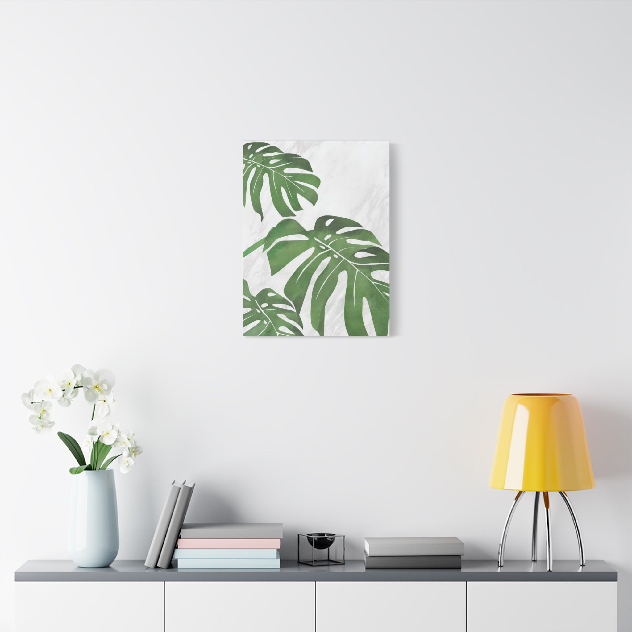 Monstera Marble Wall Art Canvas 