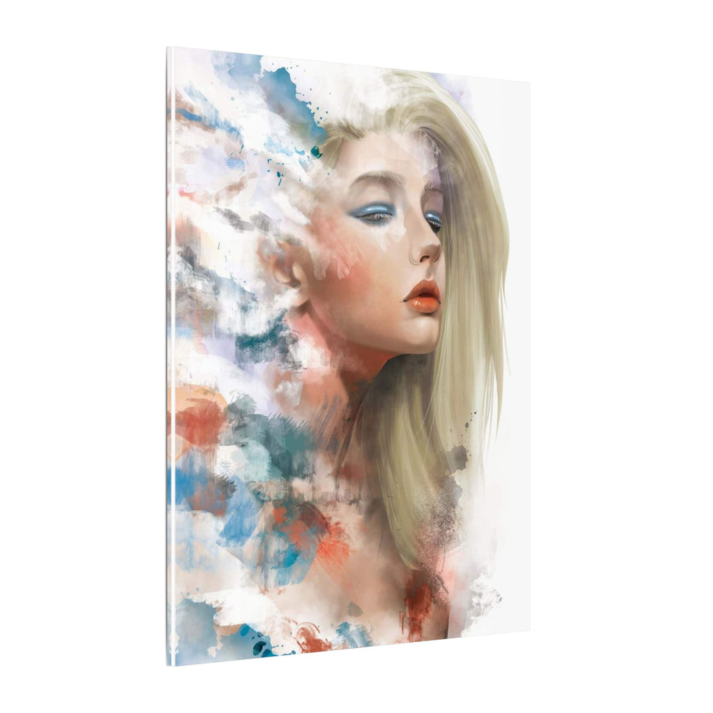 Watercolor Portrait Canvas — Dreamy Female Face Wall Art, Matte Stretched Print