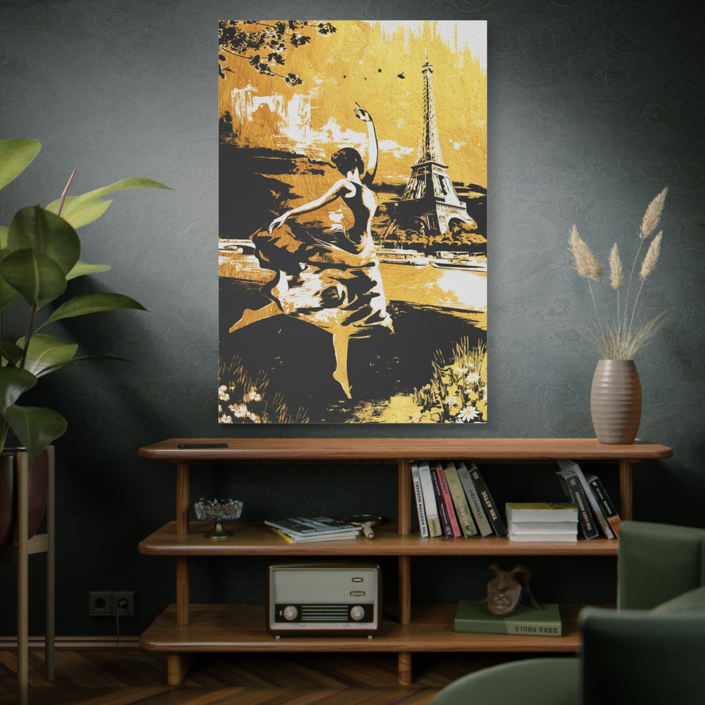 Ballet in Paris Canvas Print — Eiffel Tower Dancer Wall Art