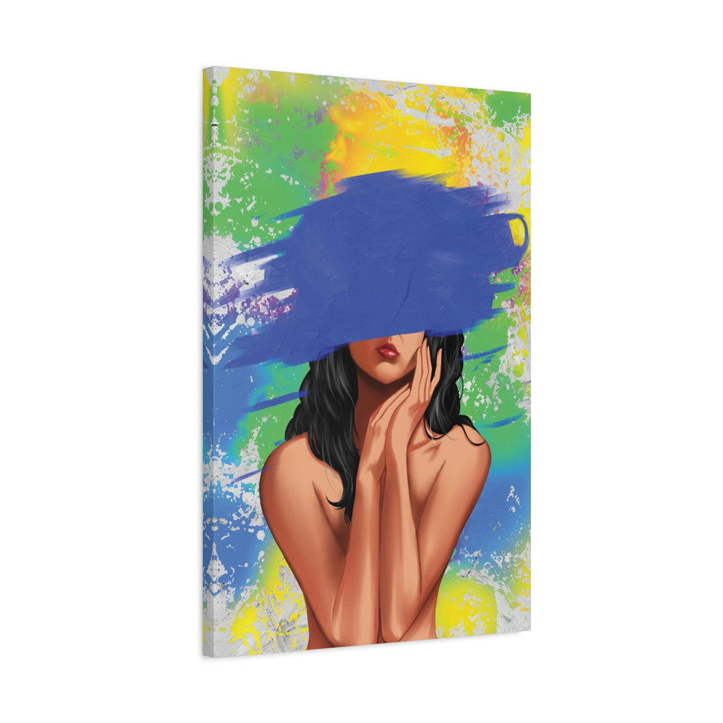 Abstract Portrait Canvas Print — Colorful Brushstroke Woman Art, Matte Stretched Canvas 1.25"