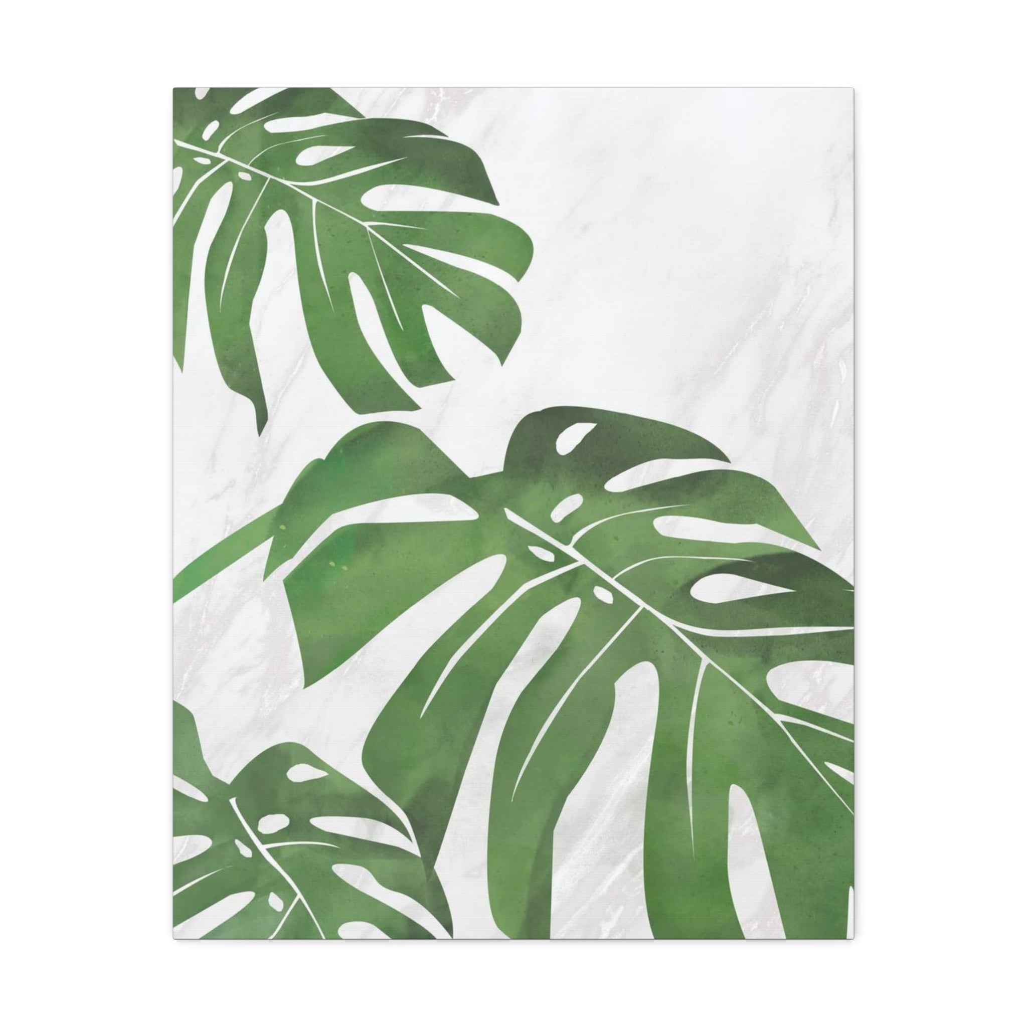 Monstera Marble Wall Art Canvas 