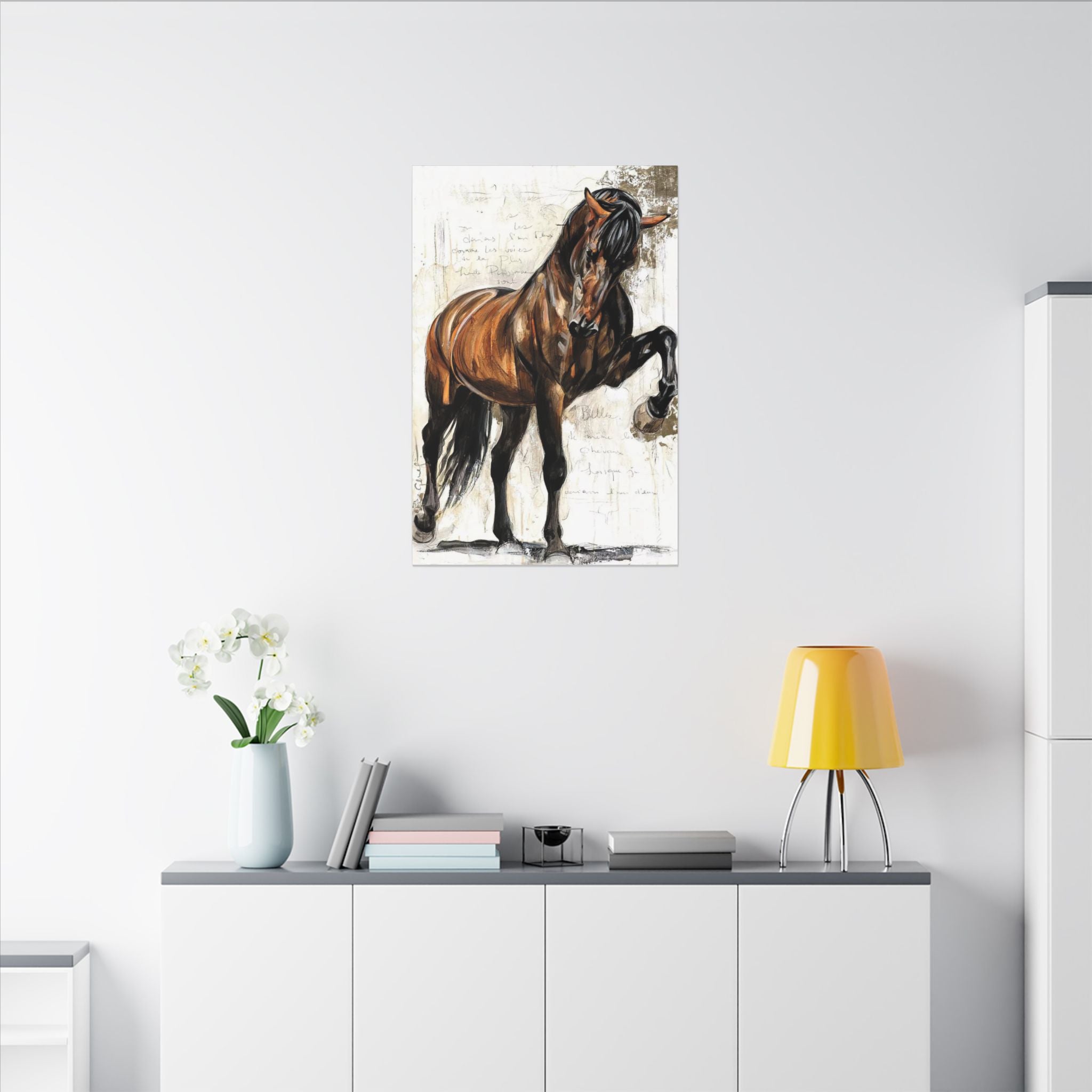 Horse Canvas Wall Art — Brown Stallion Matte Stretched Canvas 