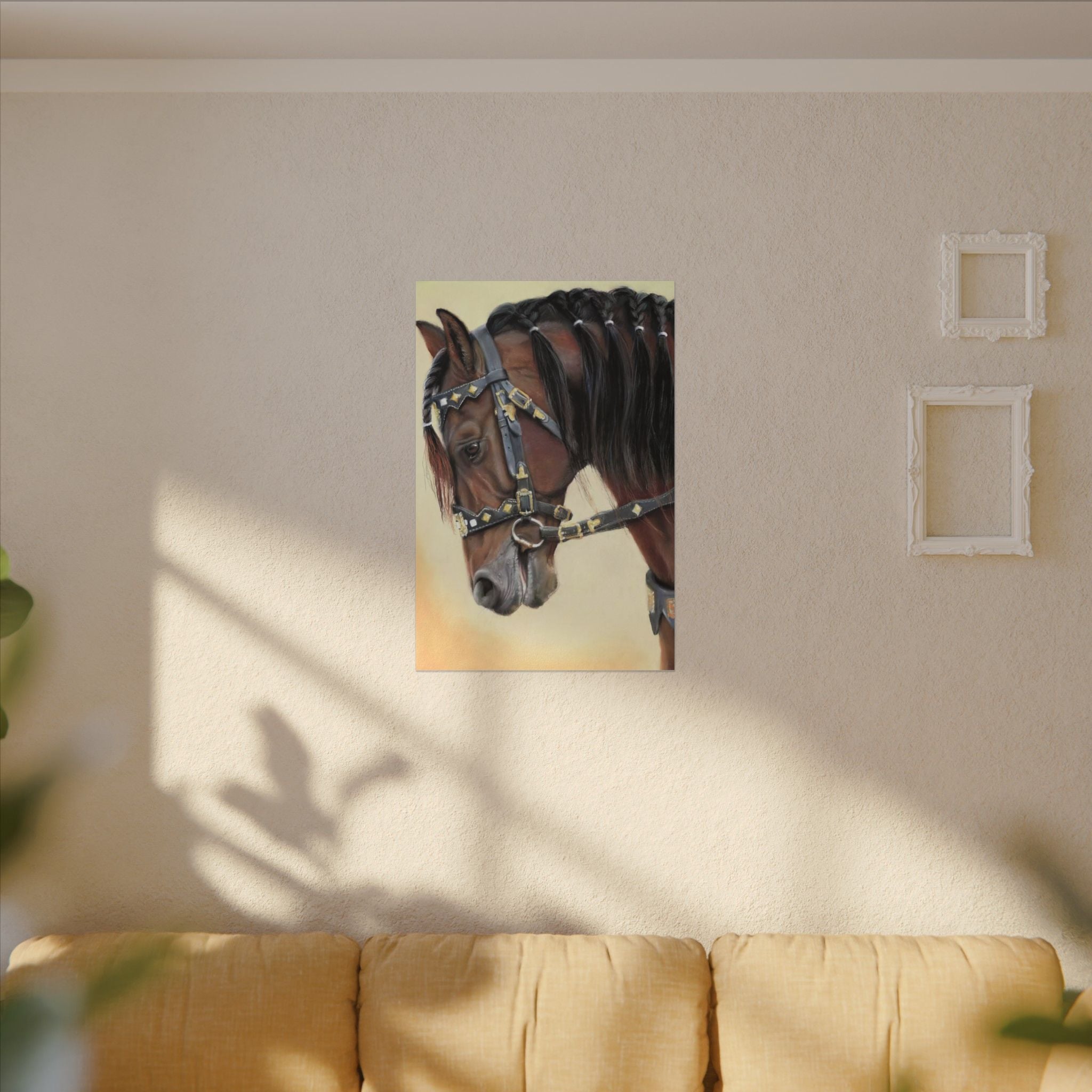 Horse Portrait Canvas Print — Elegant Bridle Art for Home & Stable Decor