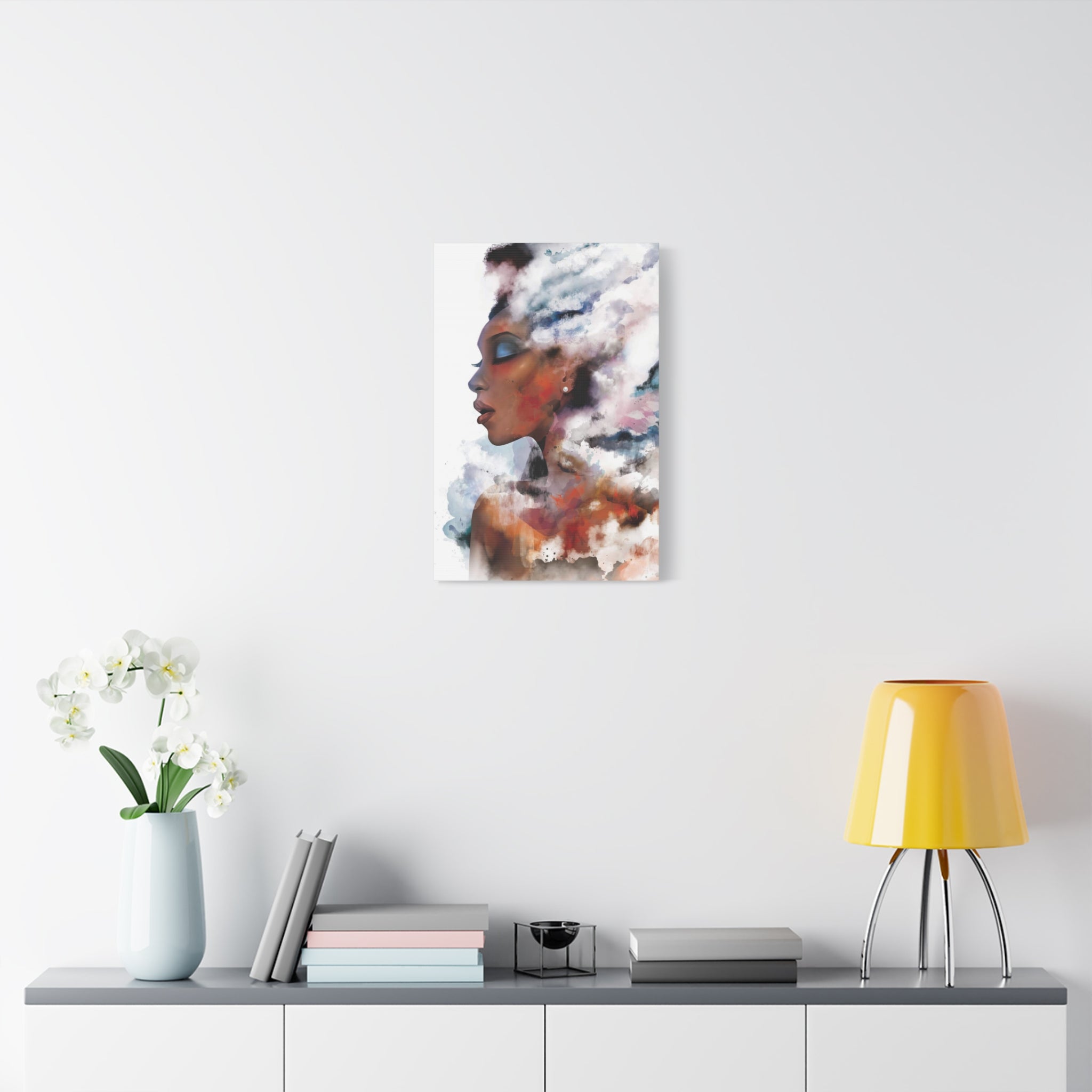 Abstract Portrait Canvas - Dreamy Woman Watercolor Wall Art