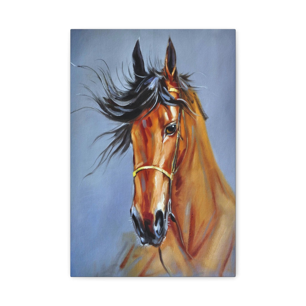 Bay Horse Portrait Matte Canvas Print — Stretched Wall Art (1.25") 