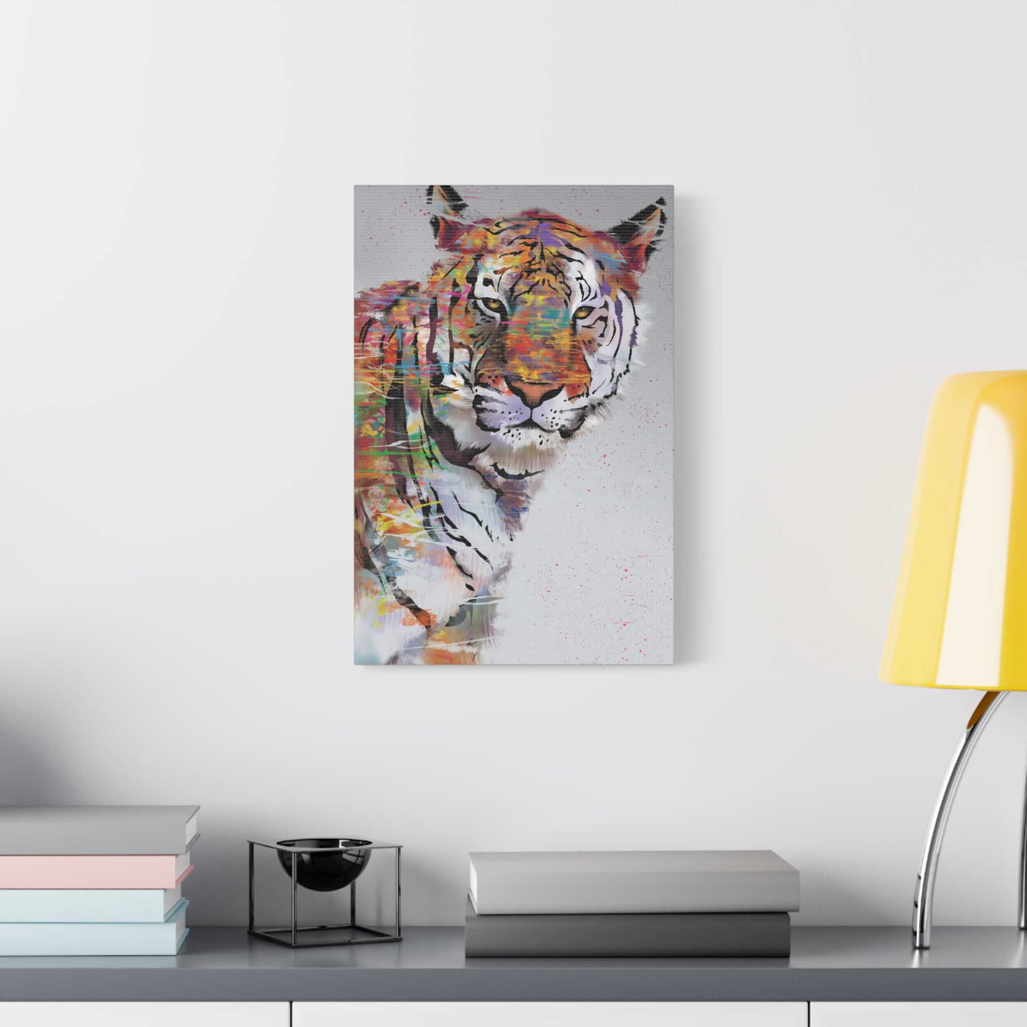 Color Splash Tiger Matte Canvas Wall Art – Stretched 1.25" 