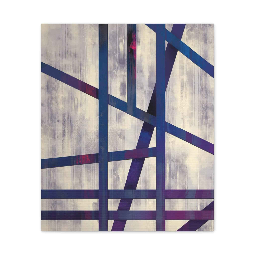 Abstract Geometric Canvas Print - Contemporary Blue and Purple Line Artwork - TheKaraHan