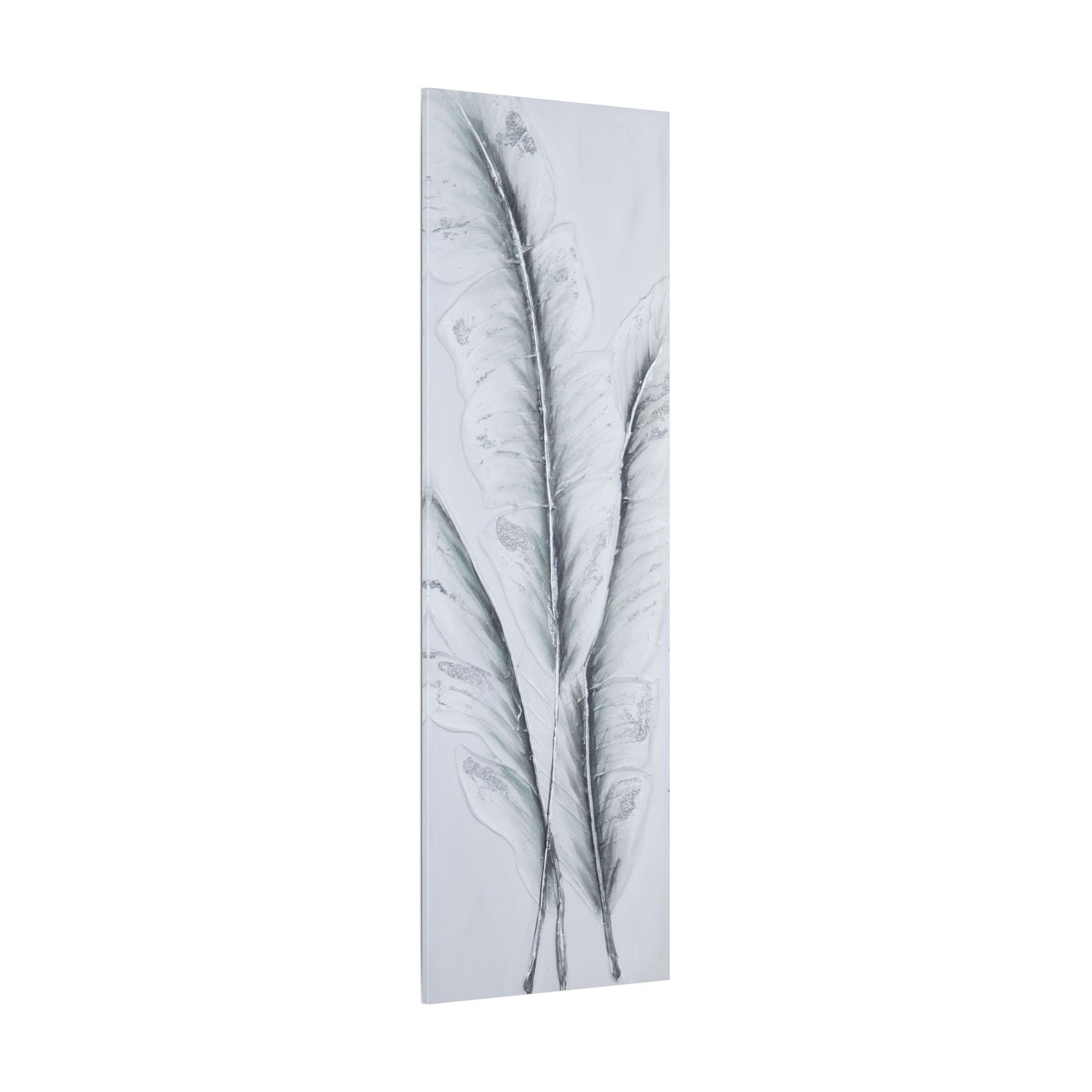 Feather Trio Matte Canvas Print - Minimal Botanical Wall Art 