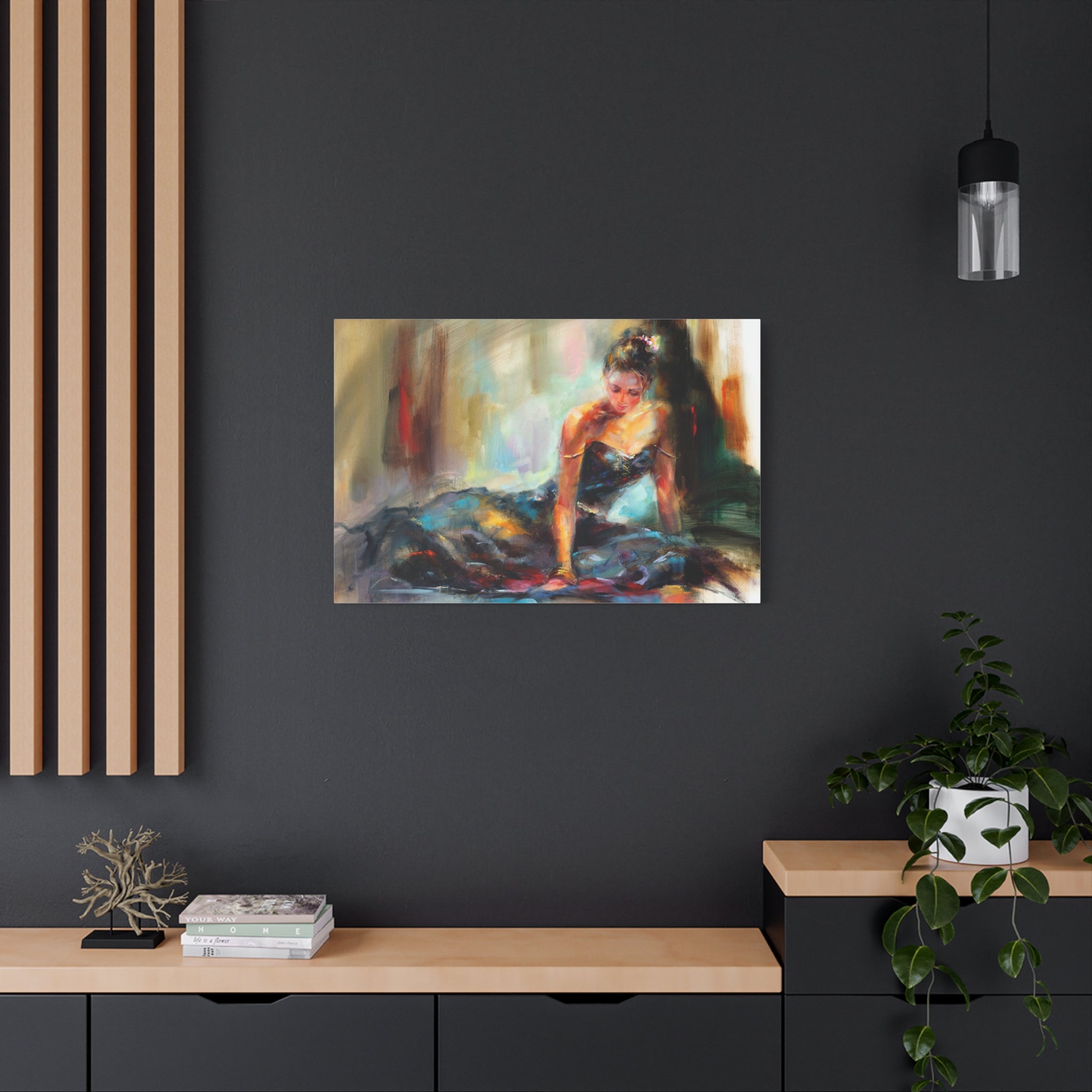 Impressionist Ballerina Canvas Art — Matte Stretched Wall Painting 