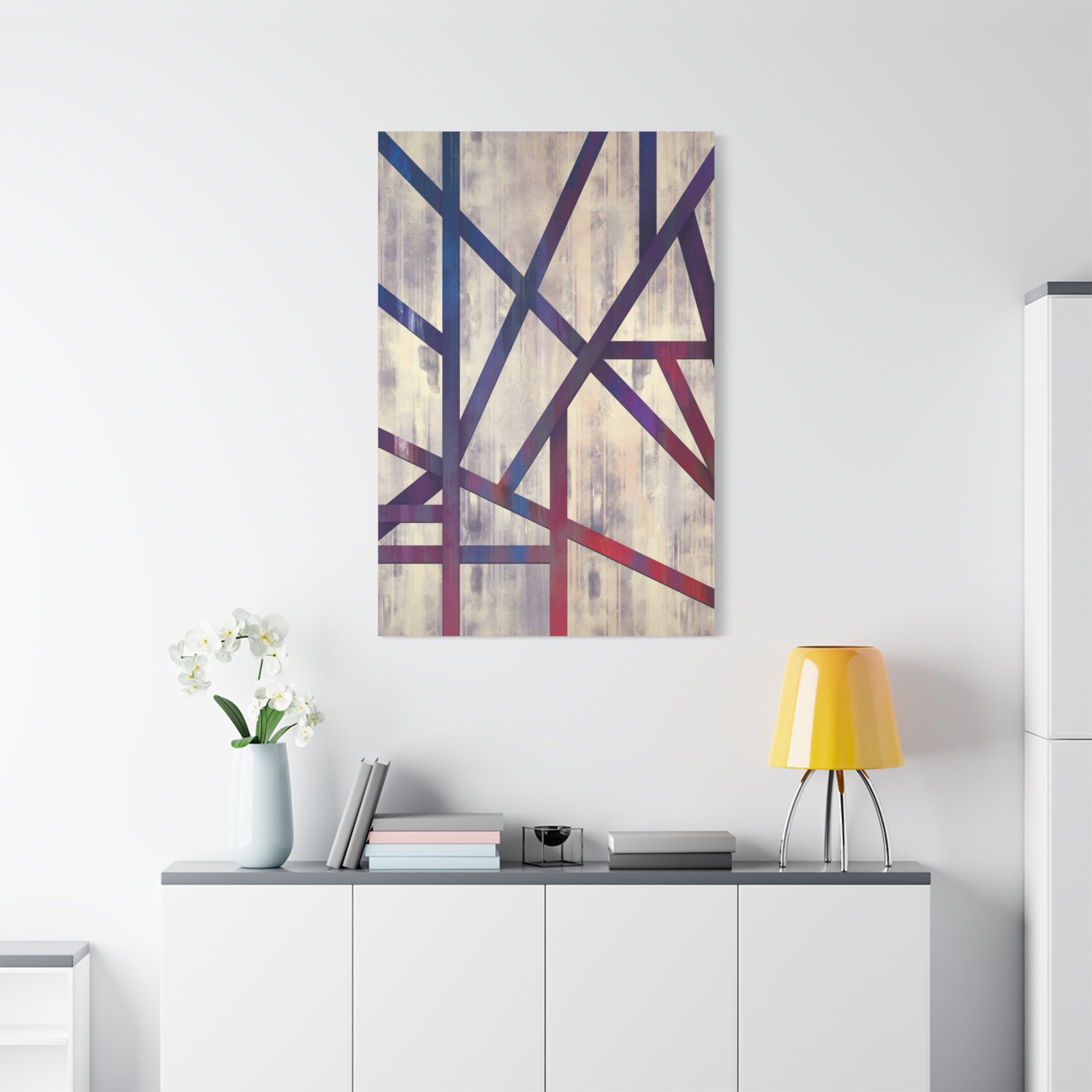Abstract Geometric Matte Canvas Art – Stretched Wall Decor 