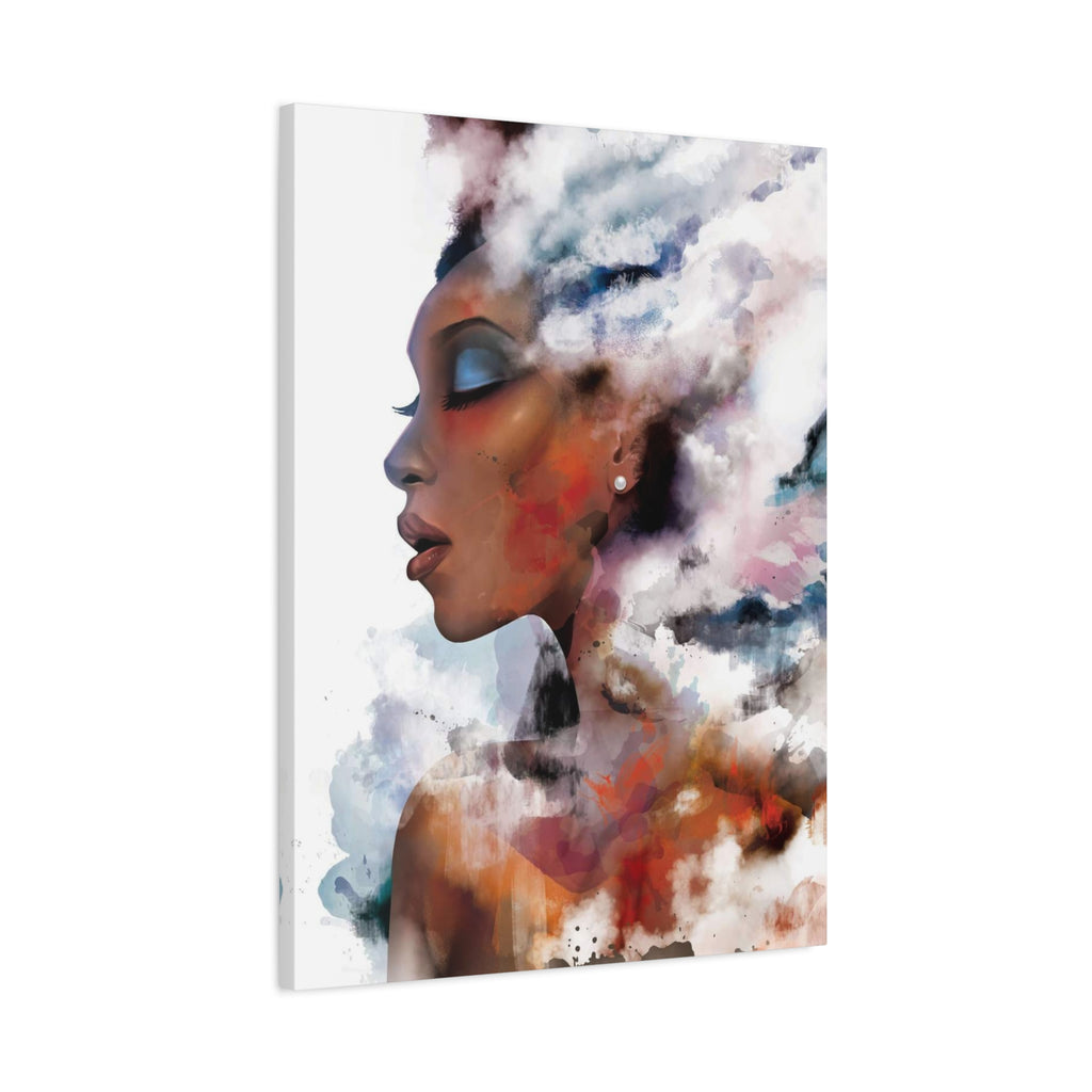Abstract Portrait Canvas - Dreamy Woman Watercolor Wall Art