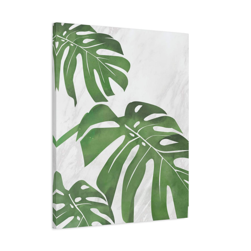 Monstera Marble Wall Art Canvas 