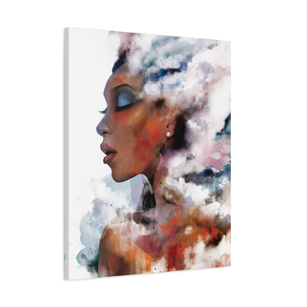 Abstract Portrait Canvas - Dreamy Woman Watercolor Wall Art