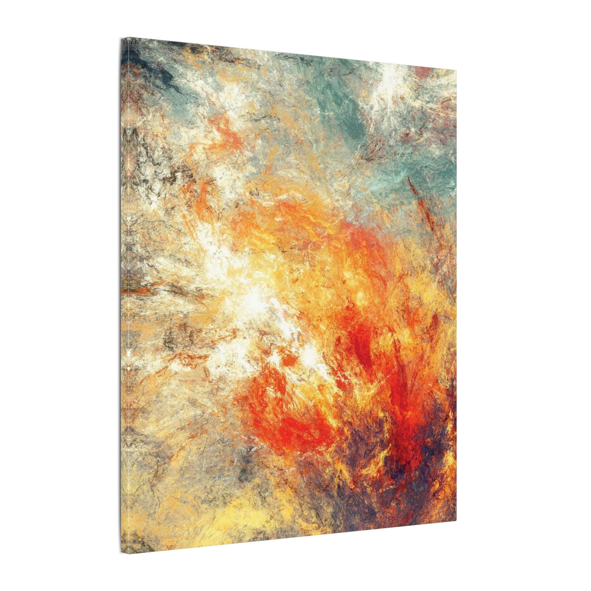 Abstract Nebula Canvas Wall Art — Colorful Modern Stretched Matte Print