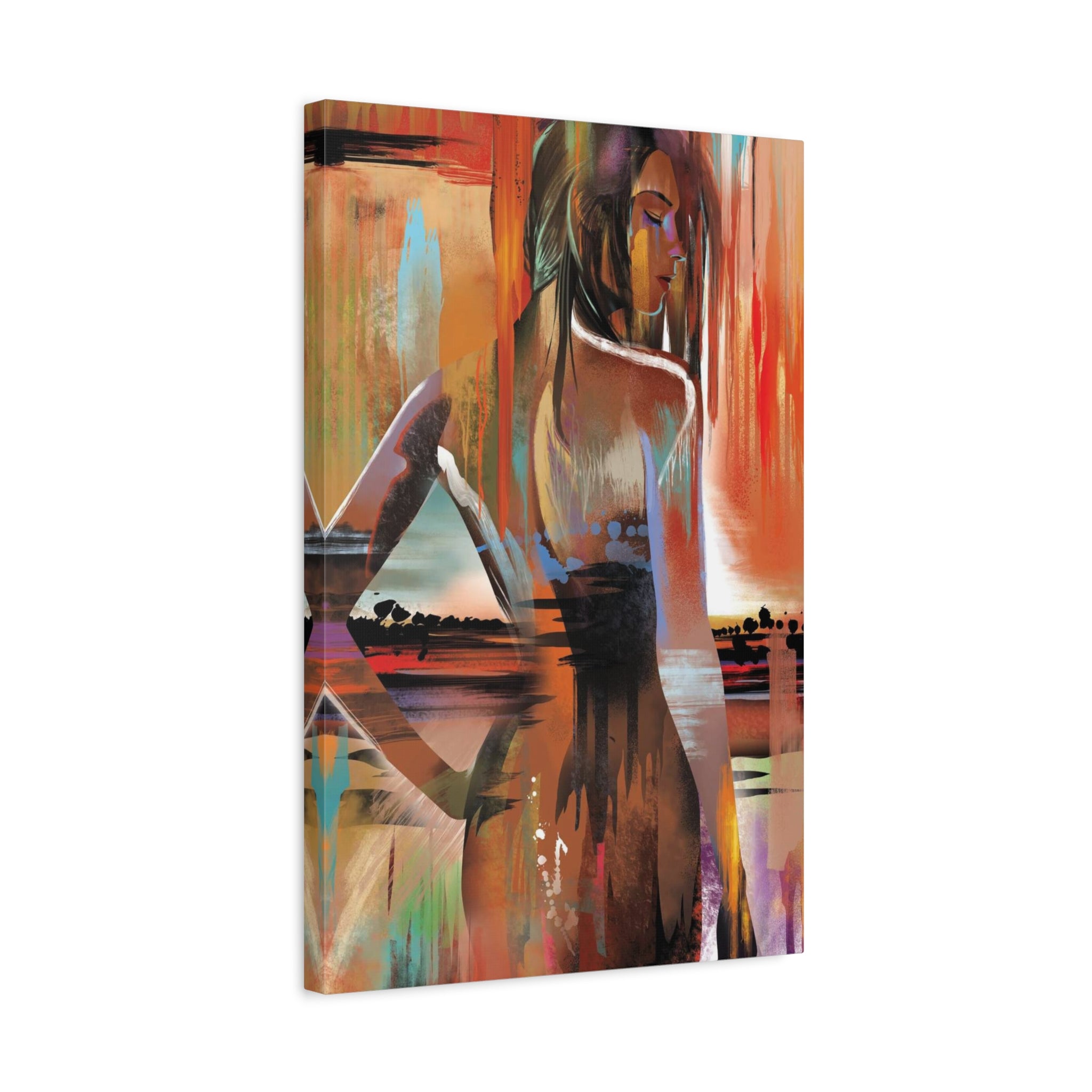 Abstract Woman Portrait Matte Canvas - Stretched 1.25" 