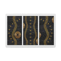 Black & Gold Abstract Wall Art – Luxury Modern Triptych Canvas Print