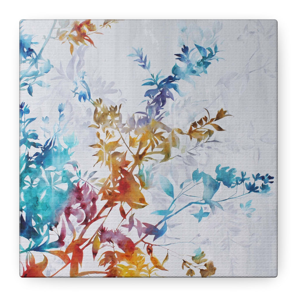 Watercolor Floral Canvas Wall Art – Multicolor Botanical Stretched Canvas - TheKaraHan