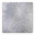 Silver Burst Abstract Canvas Wall Art — Matte Stretched 1.25"