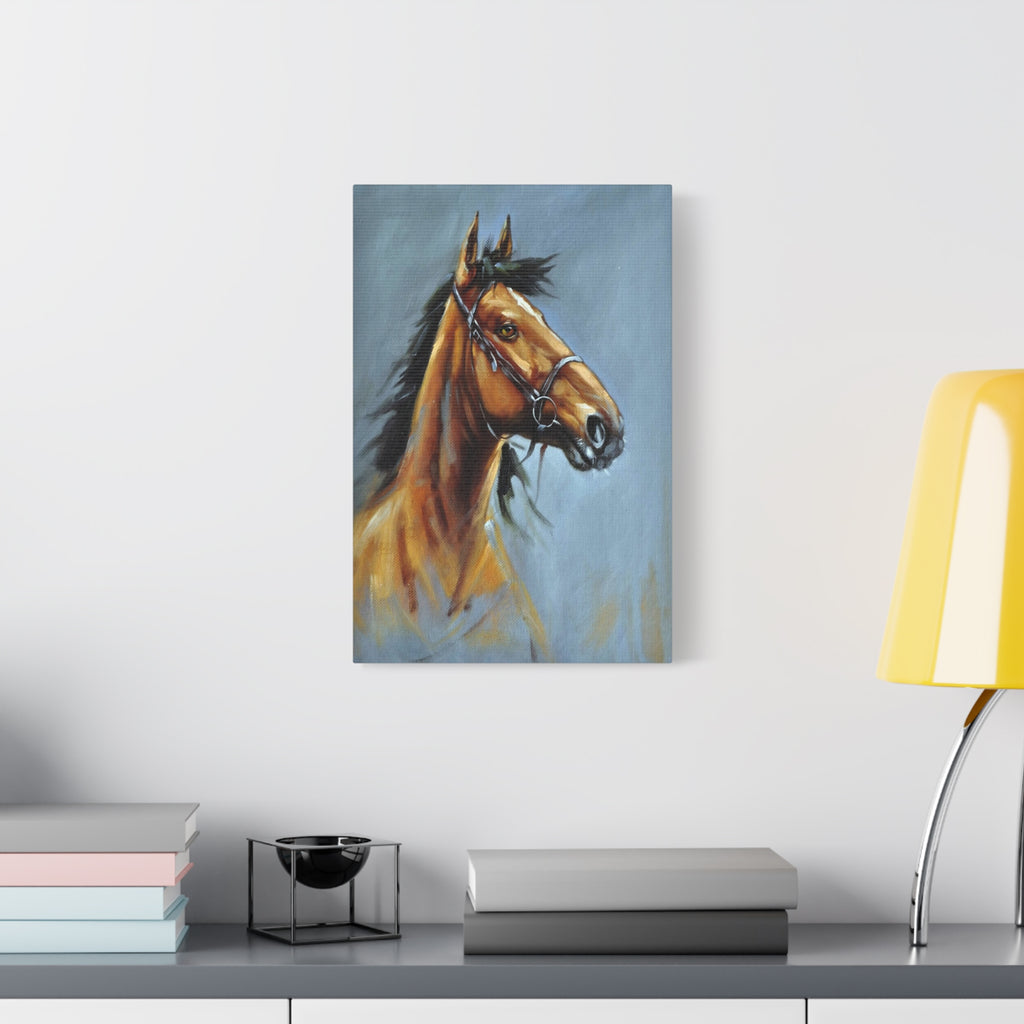 Mr. Chestnut Horse Portrait Canvas – Matte Stretched Wall Art 