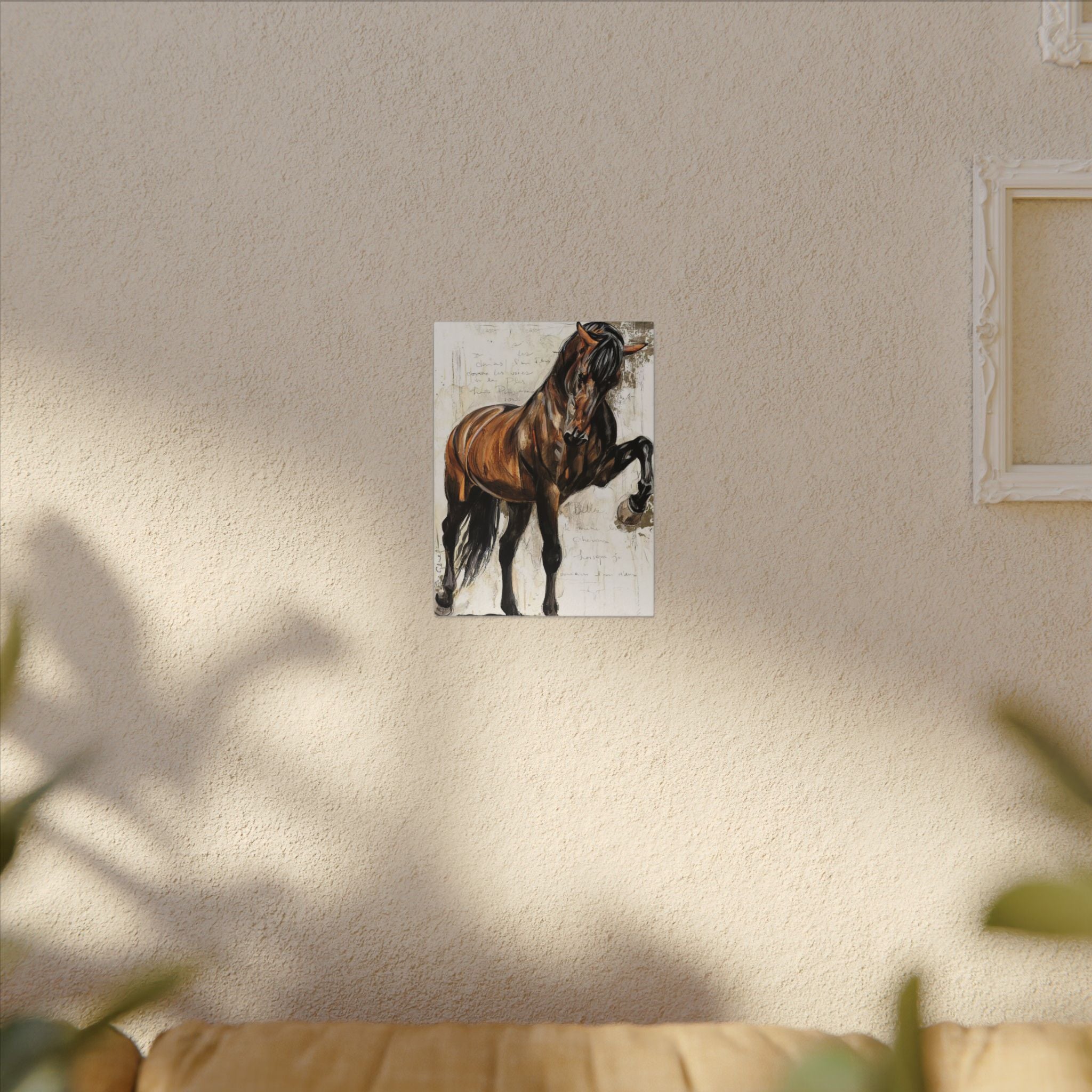 Horse Canvas Wall Art — Brown Stallion Matte Stretched Canvas 