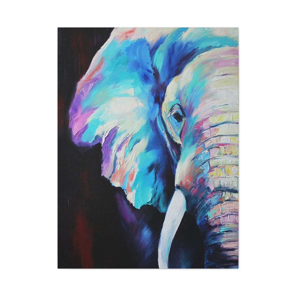 Vibrant Colorful Elephant Wall Art - Matte Stretched Canvas - TheKaraHan