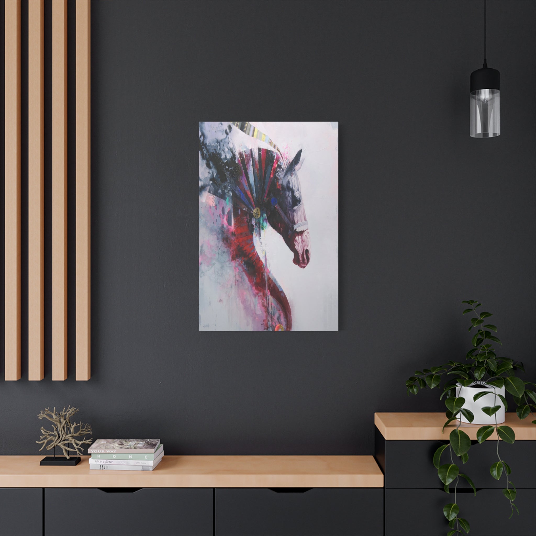 Colorful Horse Art Canvas - Stretched Matte Wall Decor 