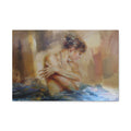 Matte Stretched Canvas – Romantic Figurative Art Print (Woman with Pearl Necklace)