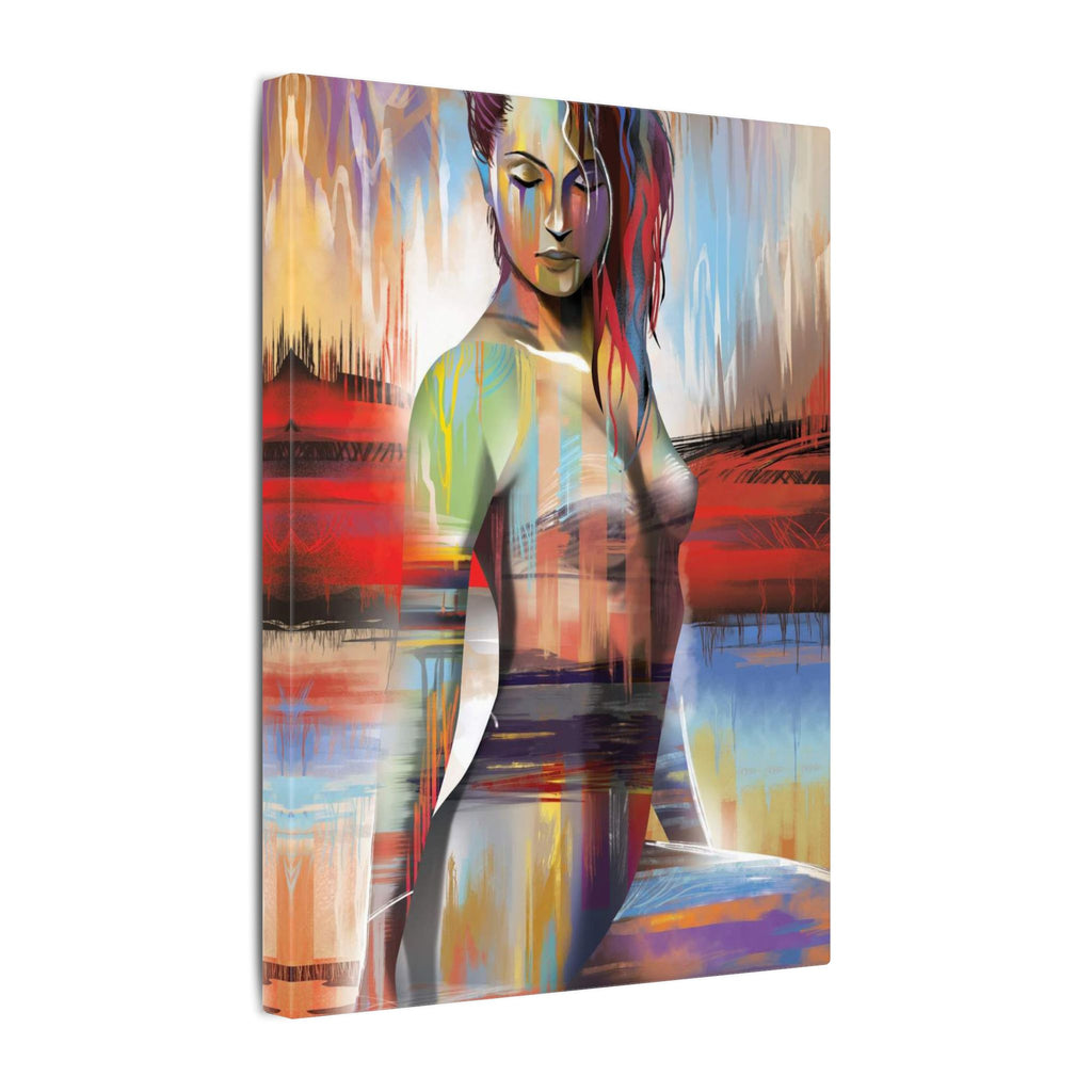 Abstract Colorful Woman Matte Canvas Print — Modern Figurative Wall Art 