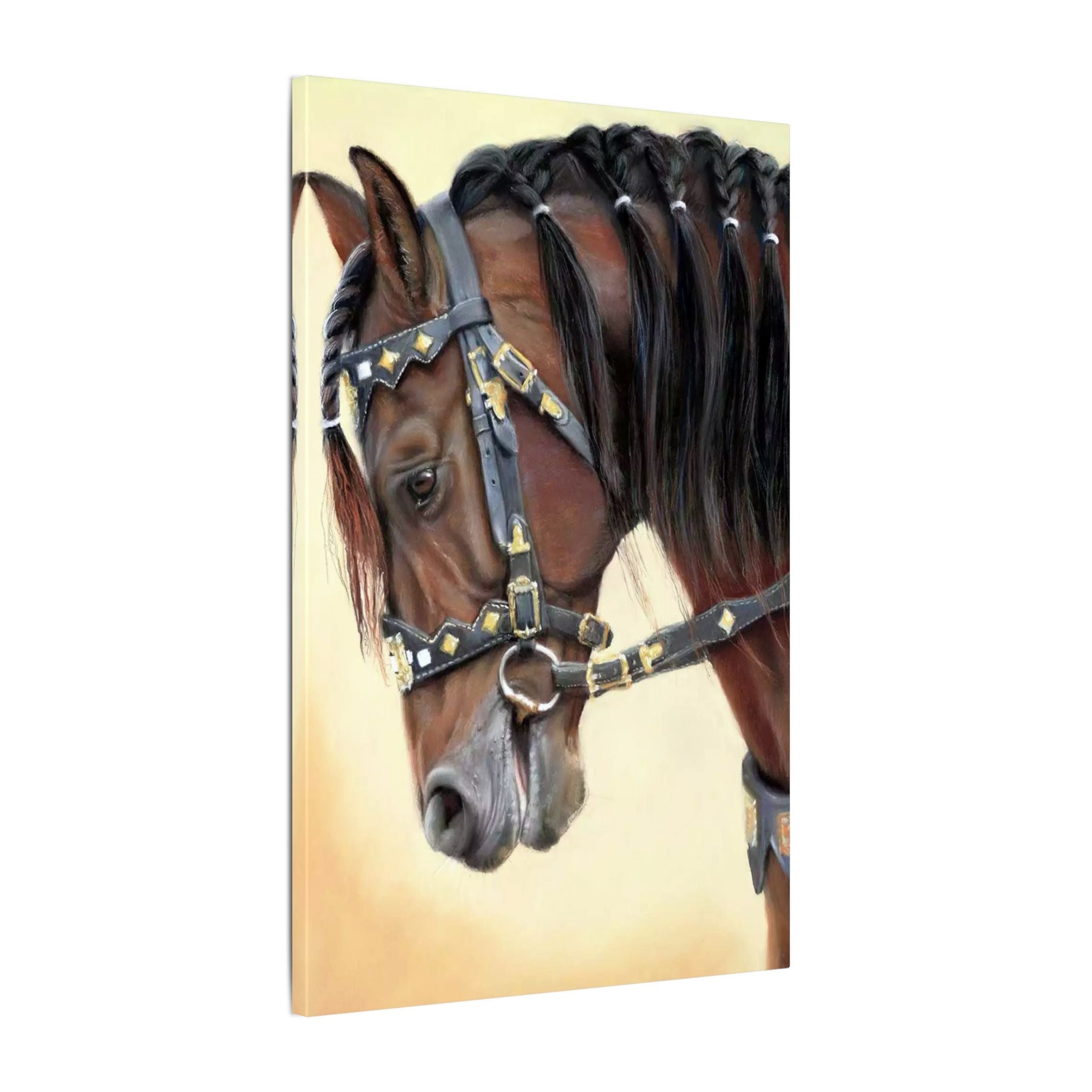 Horse Portrait Canvas Print — Elegant Bridle Art for Home & Stable Decor