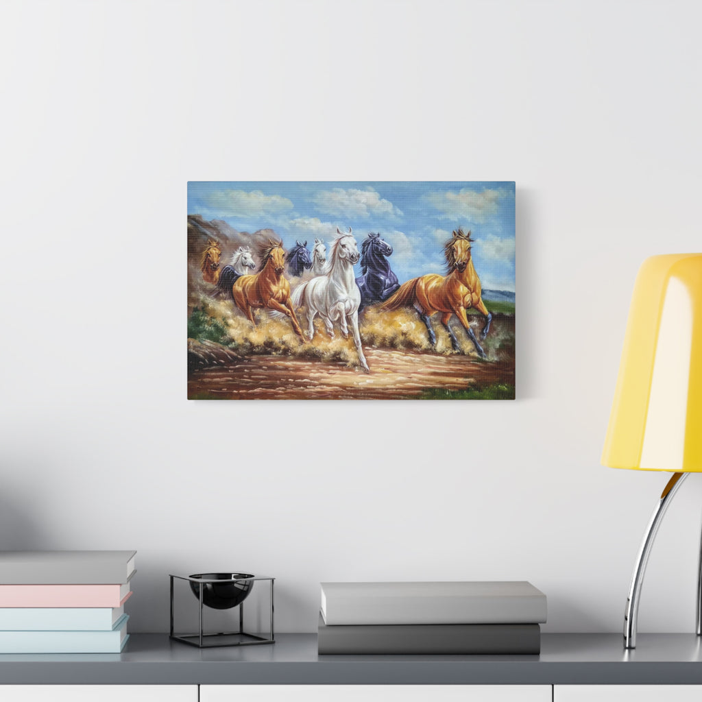 Running Horses Matte Canvas Wall Art — Stretched 1.25"