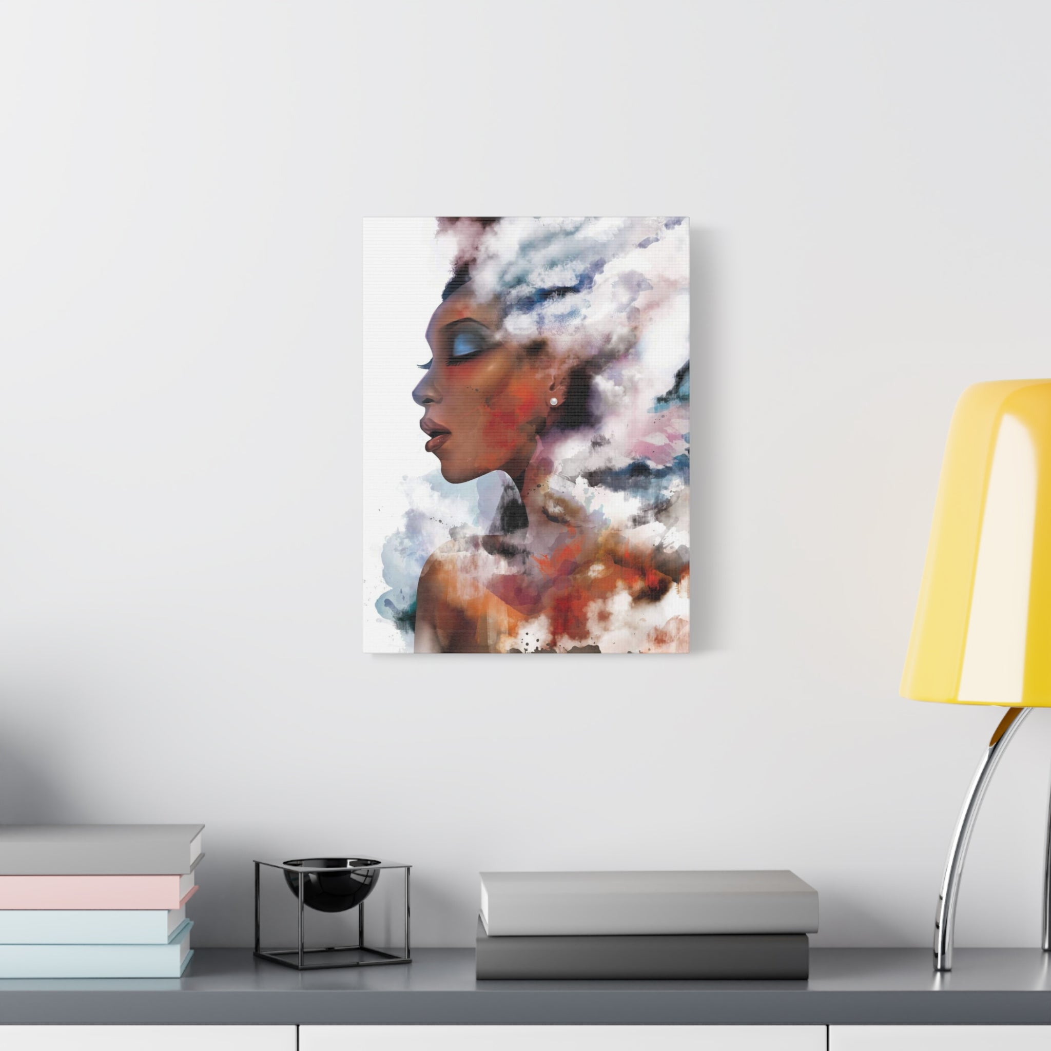 Abstract Portrait Canvas - Dreamy Woman Watercolor Wall Art