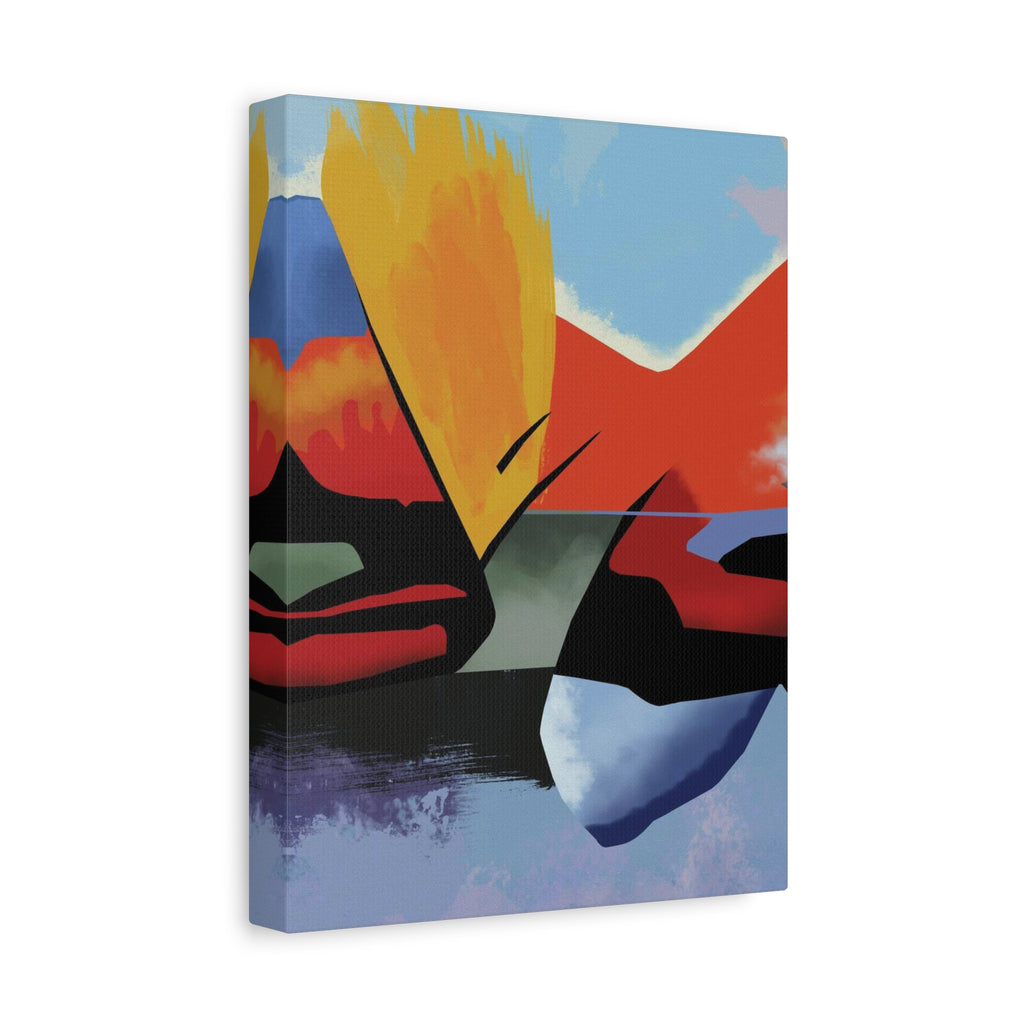 Abstract Color Block Matte Canvas Print — Modern Stretched Wall Art