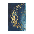 Abstract Gold Fish Wall Art - Navy Ocean Canvas Decor (Matte Stretched) - TheKaraHan