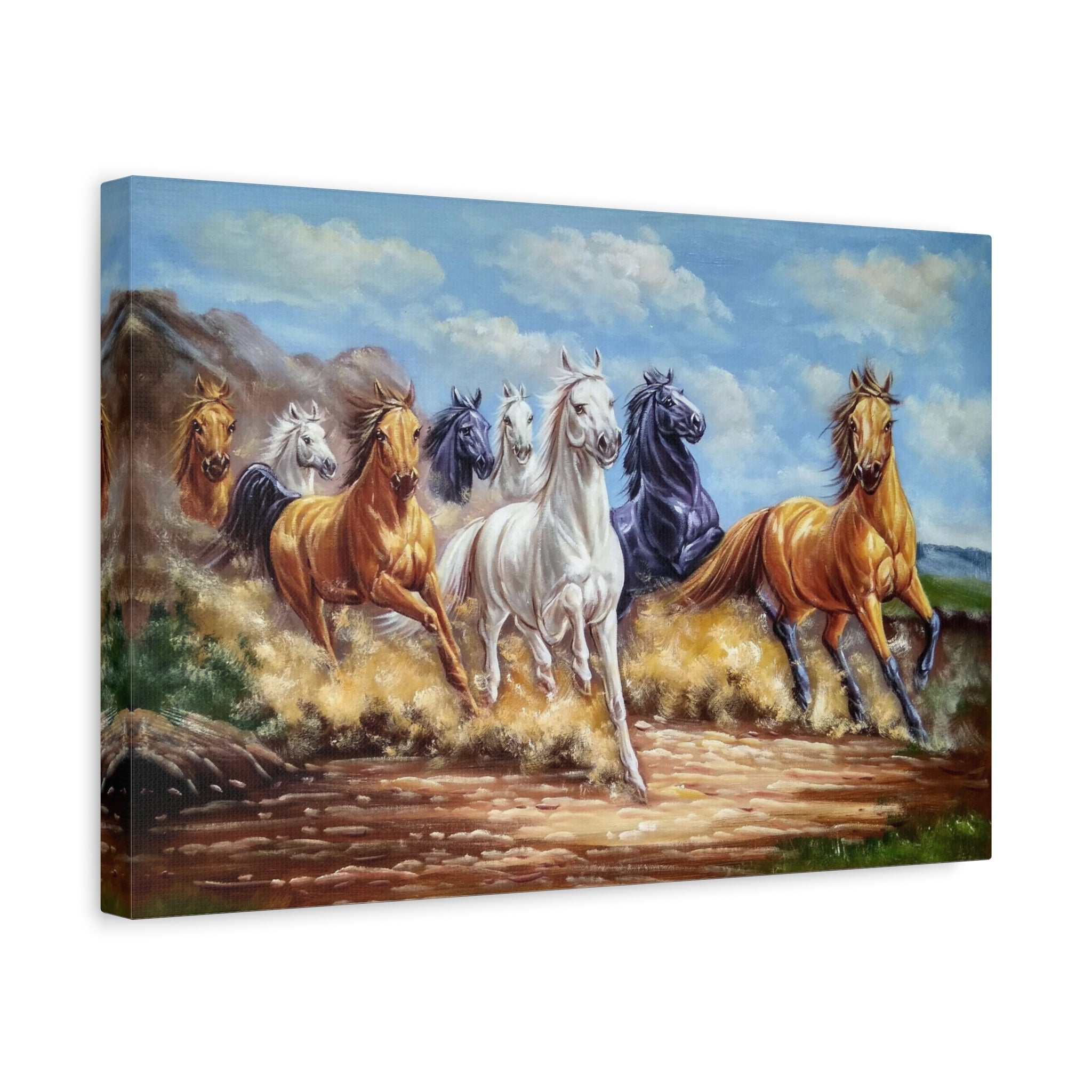 Running Horses Matte Canvas Wall Art — Stretched 1.25" 