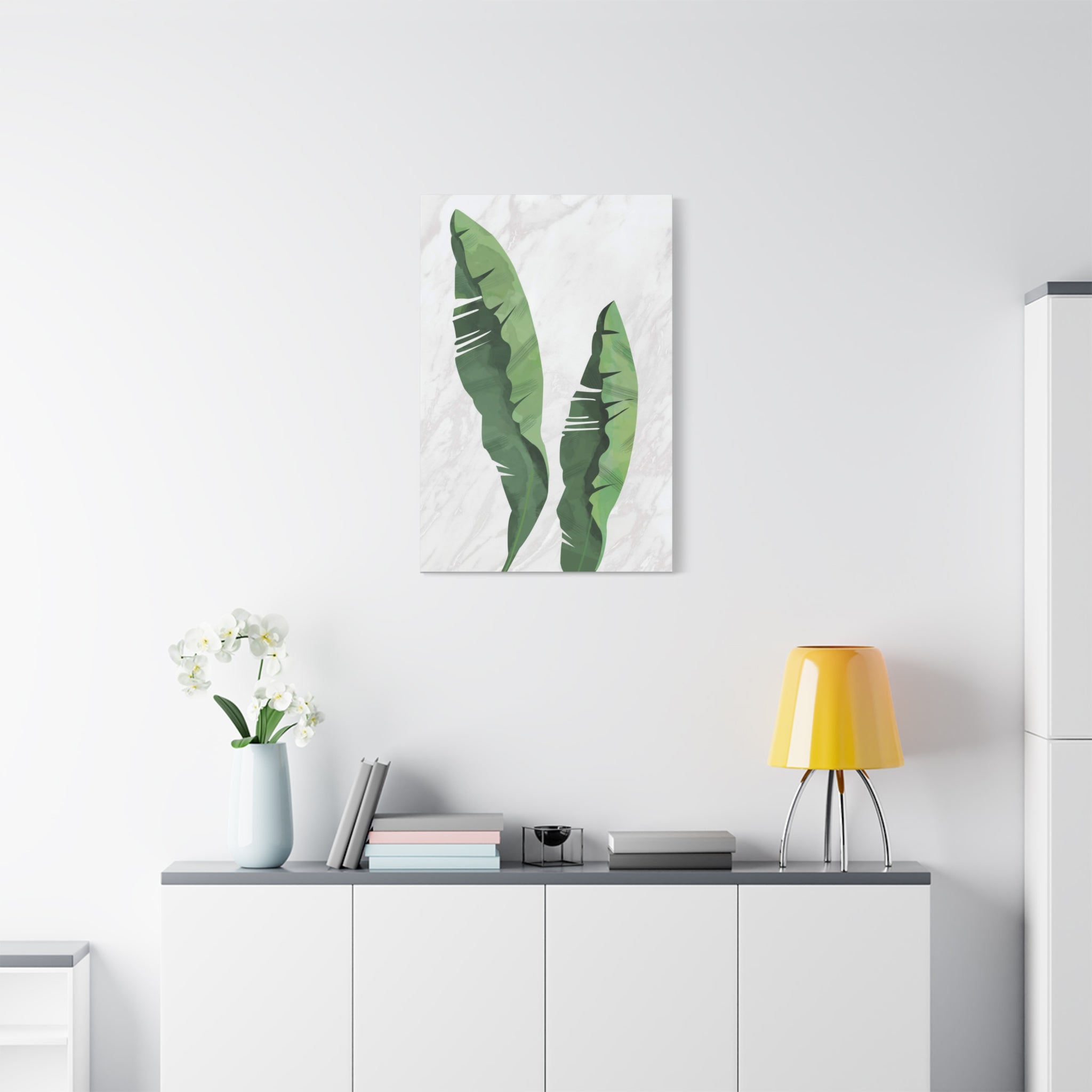 Banana Leaf Botanical Canvas Wall Art - Matte Stretched 1.25"