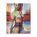 Abstract Colorful Woman Matte Canvas Print — Modern Figurative Wall Art 