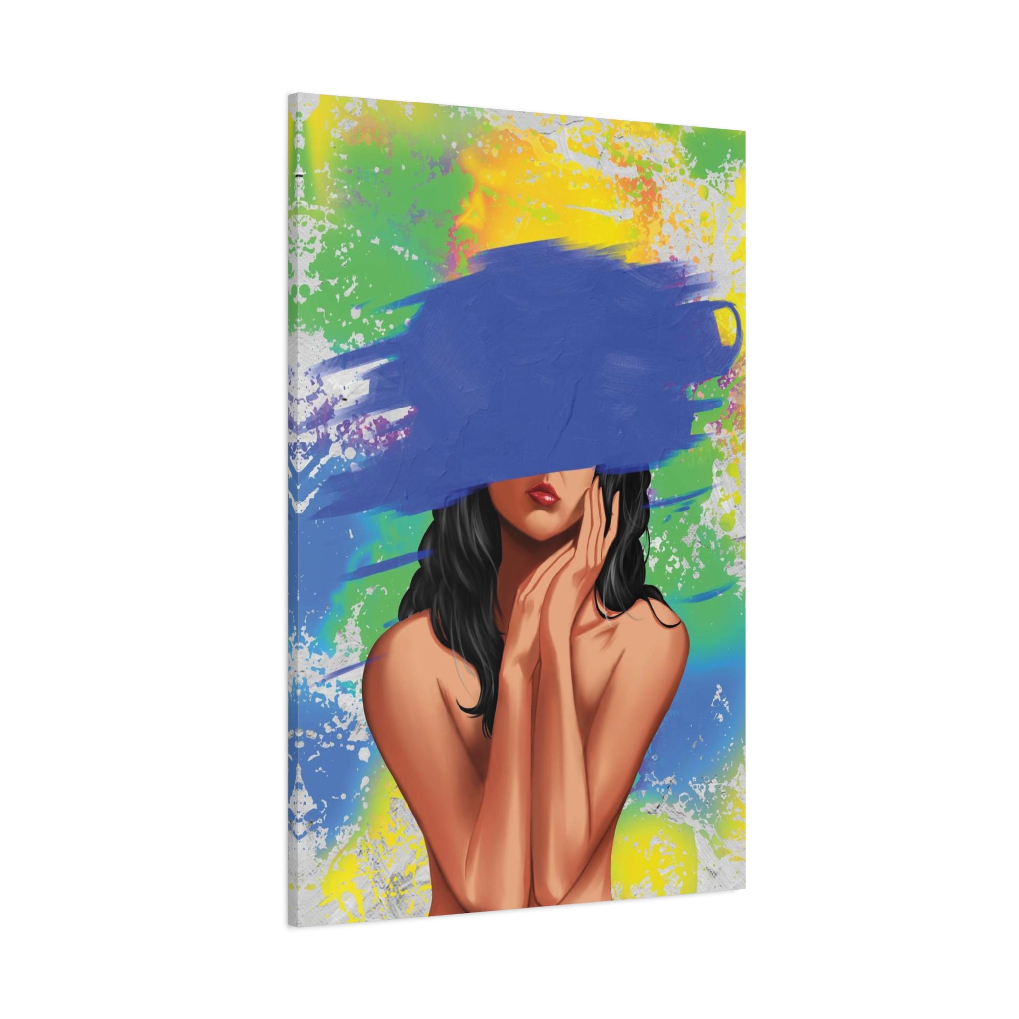 Abstract Portrait Canvas Print — Colorful Brushstroke Woman Art, Matte Stretched Canvas 1.25"