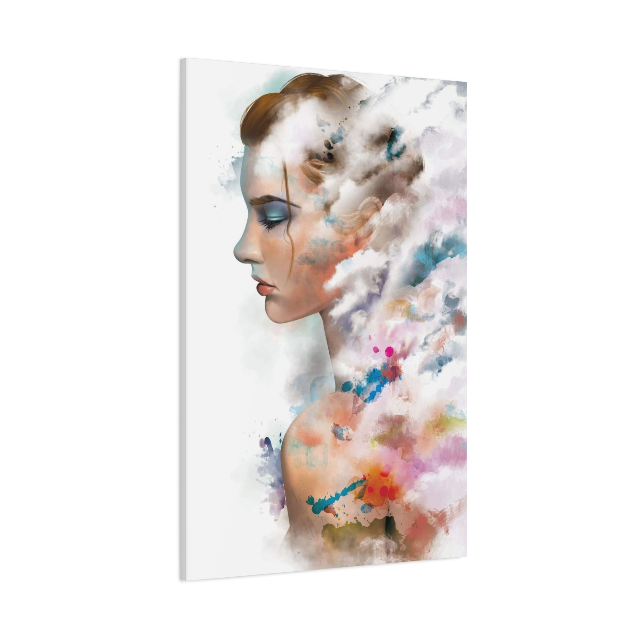 Dreamscape Portrait Canvas - Abstract Watercolor Woman Wall Art