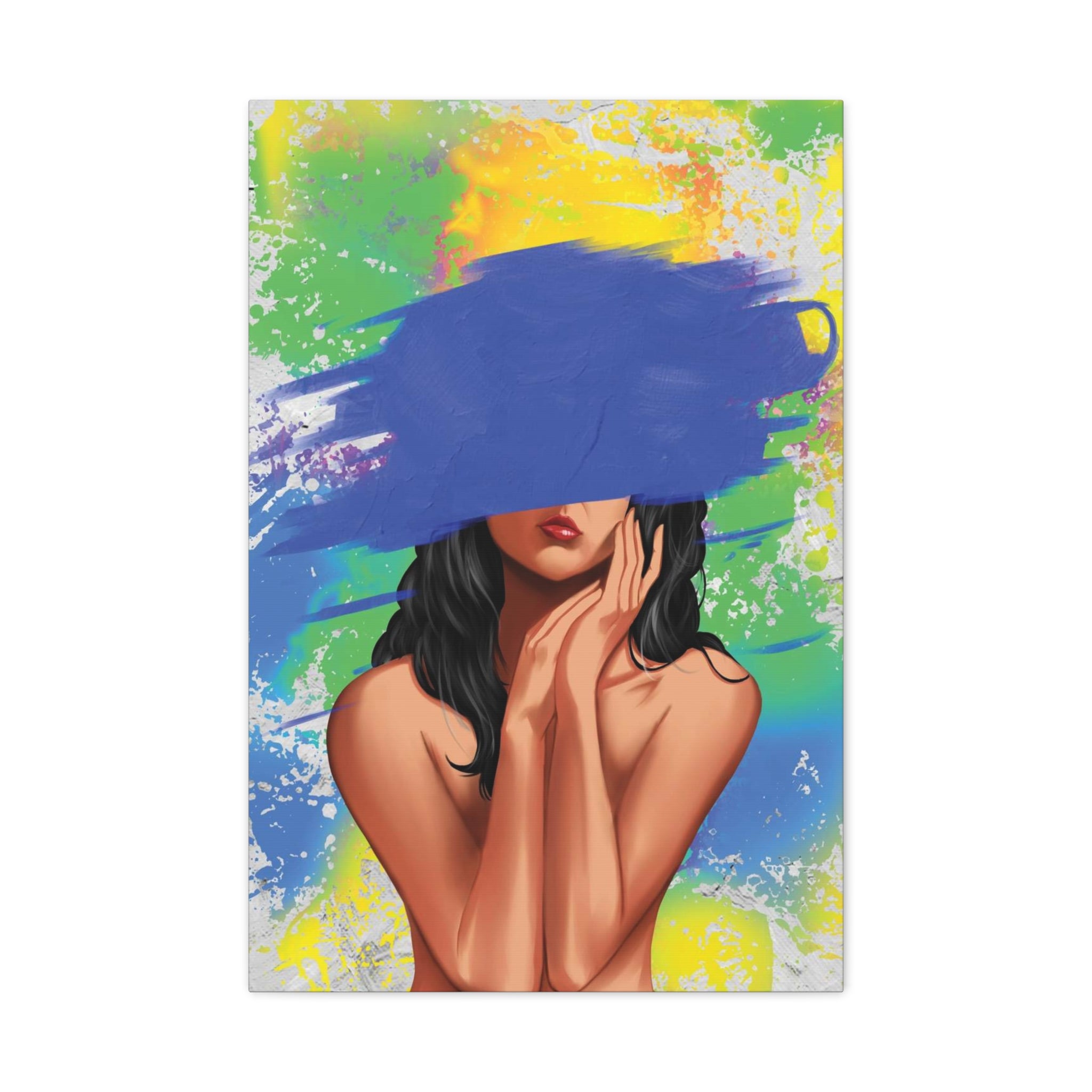 Abstract Portrait Canvas Print — Colorful Brushstroke Woman Art, Matte Stretched Canvas 1.25" 