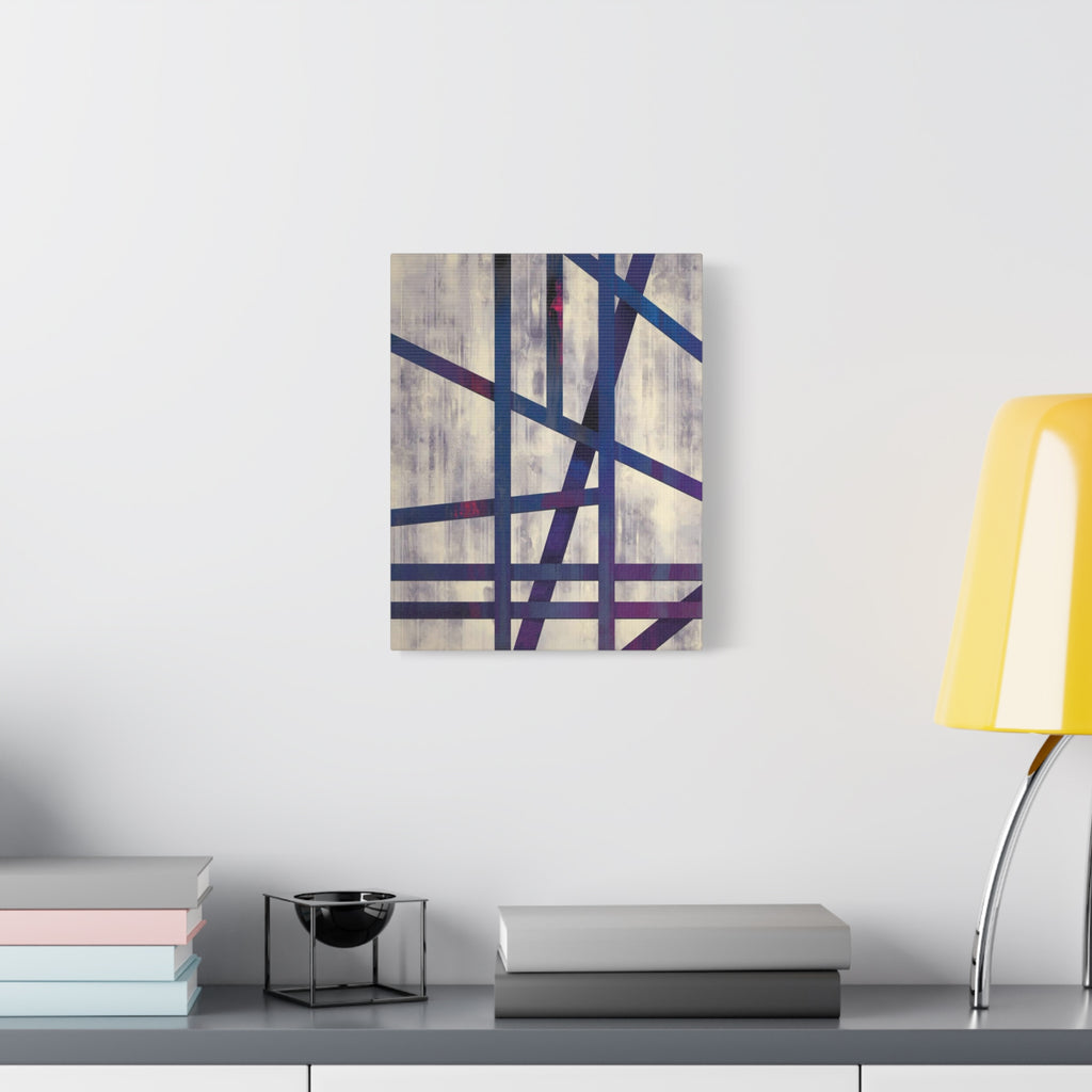 Abstract Geometric Canvas Print – Modern Blue & Purple Lines Art
