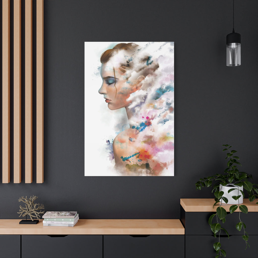 Dreamscape Portrait Canvas - Abstract Watercolor Woman Wall Art