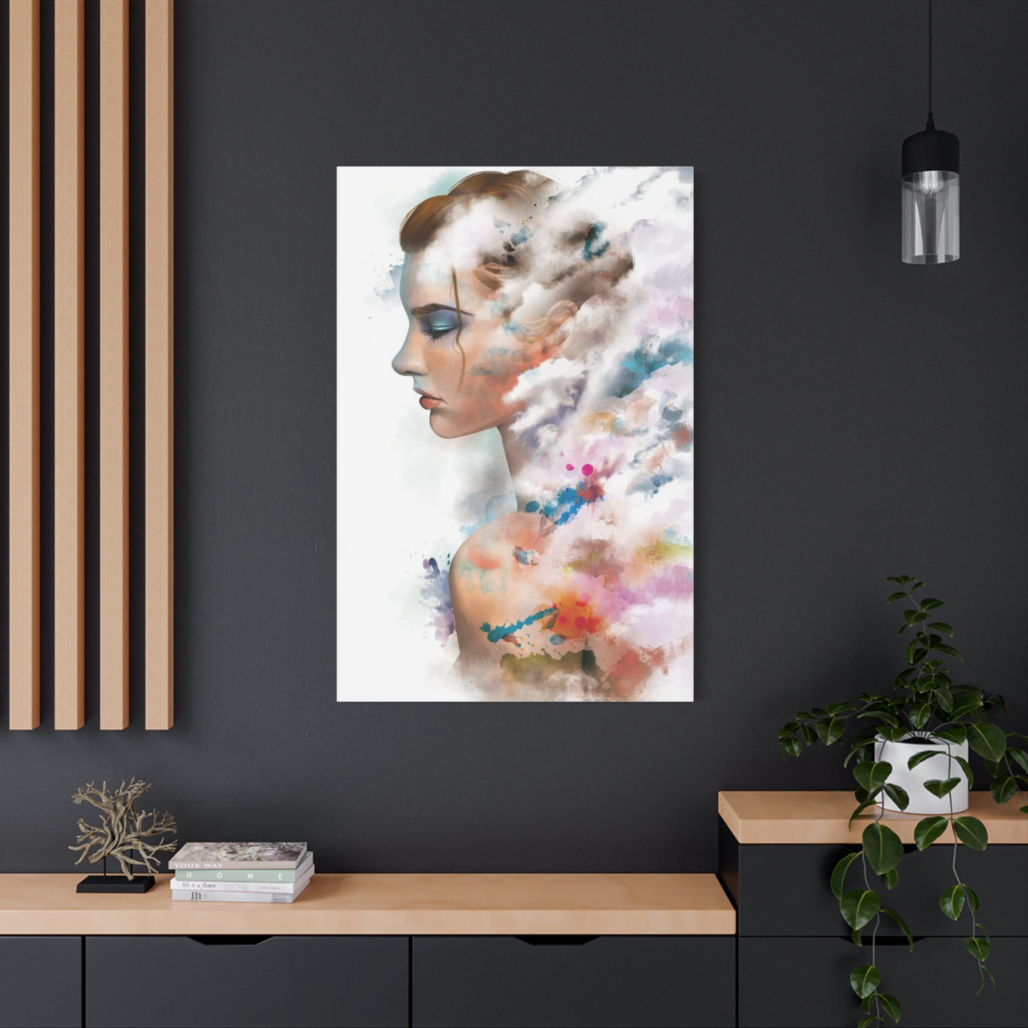 Dreamscape Portrait Canvas - Abstract Watercolor Woman Wall Art