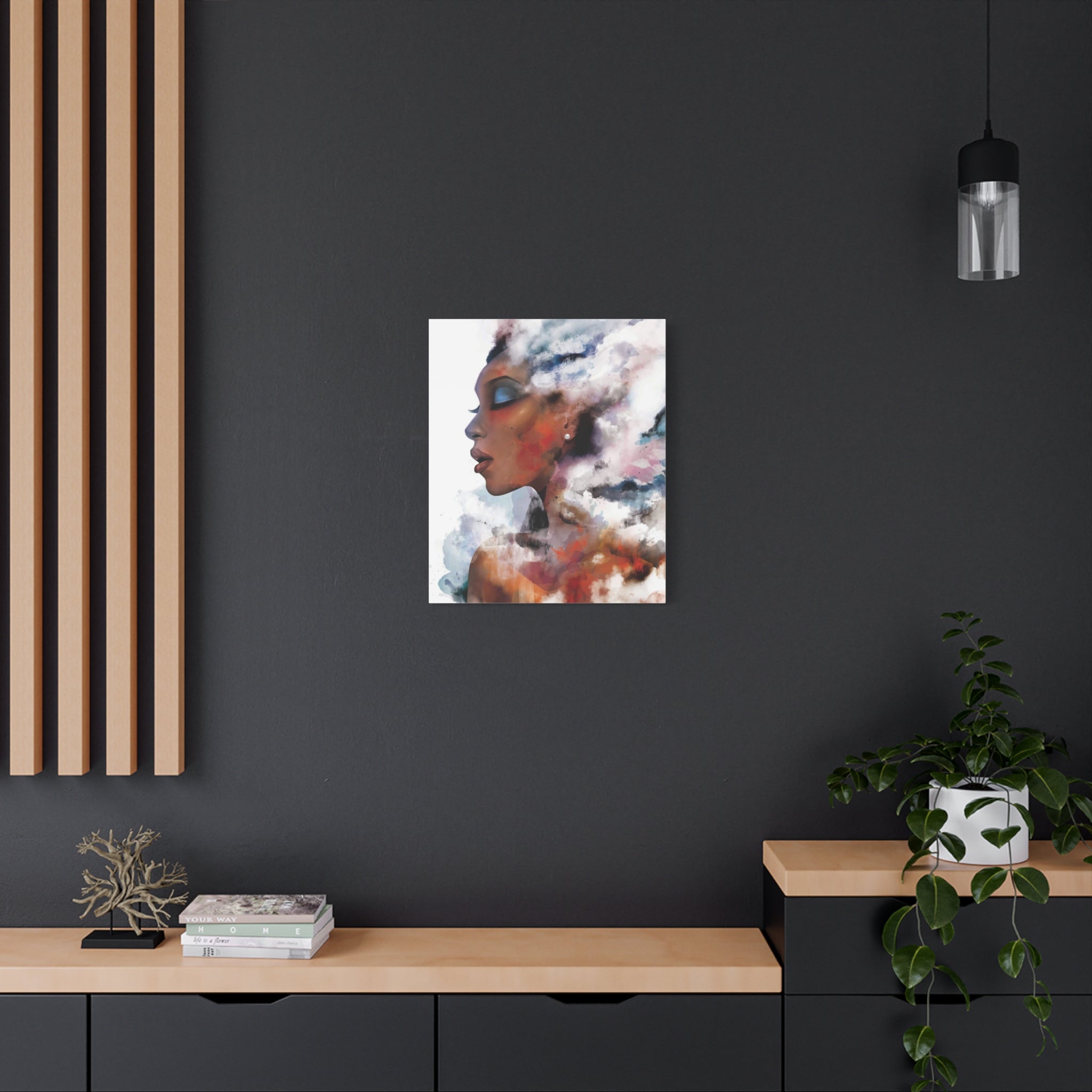 Abstract Portrait Canvas - Dreamy Woman Watercolor Wall Art