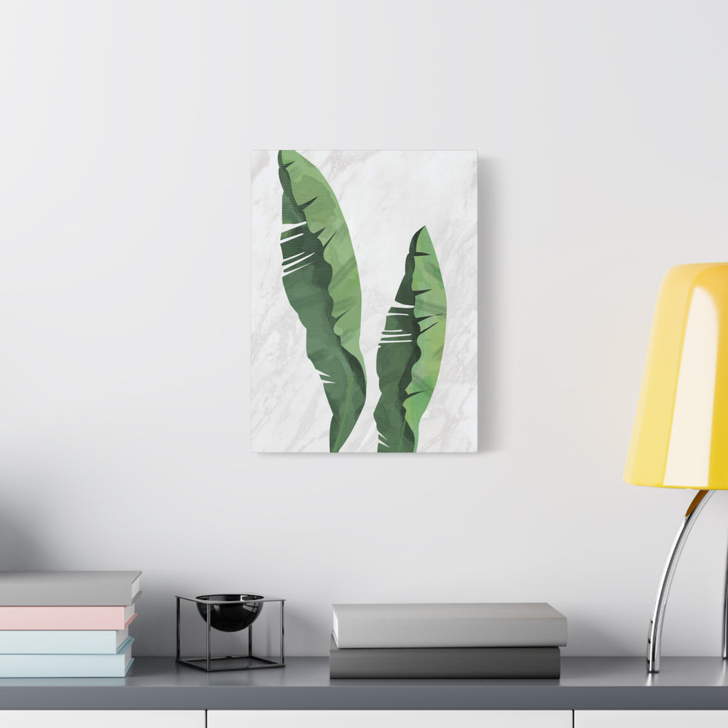 Banana Leaf Botanical Canvas Wall Art - Matte Stretched 1.25"