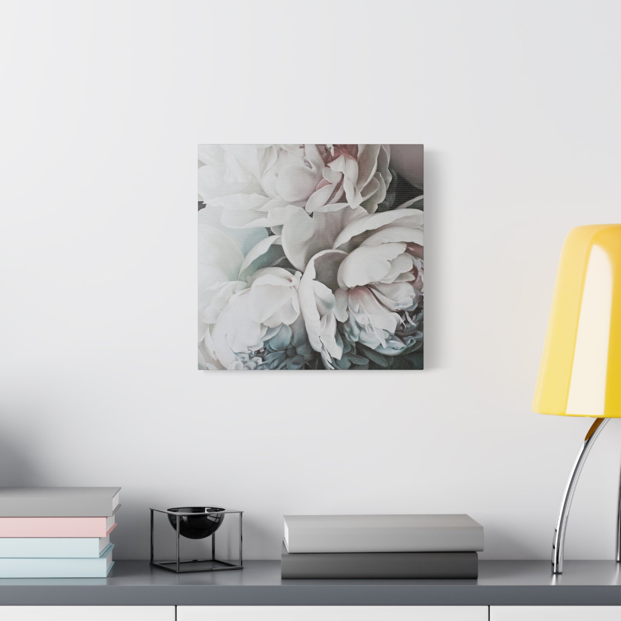 Soft Peony Blooms Canvas Wall Art — Matte Stretched 1.25" 