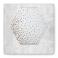 Hexagon Gold Dot Matte Canvas Wall Art — Neutral Modern Textured Home Decor