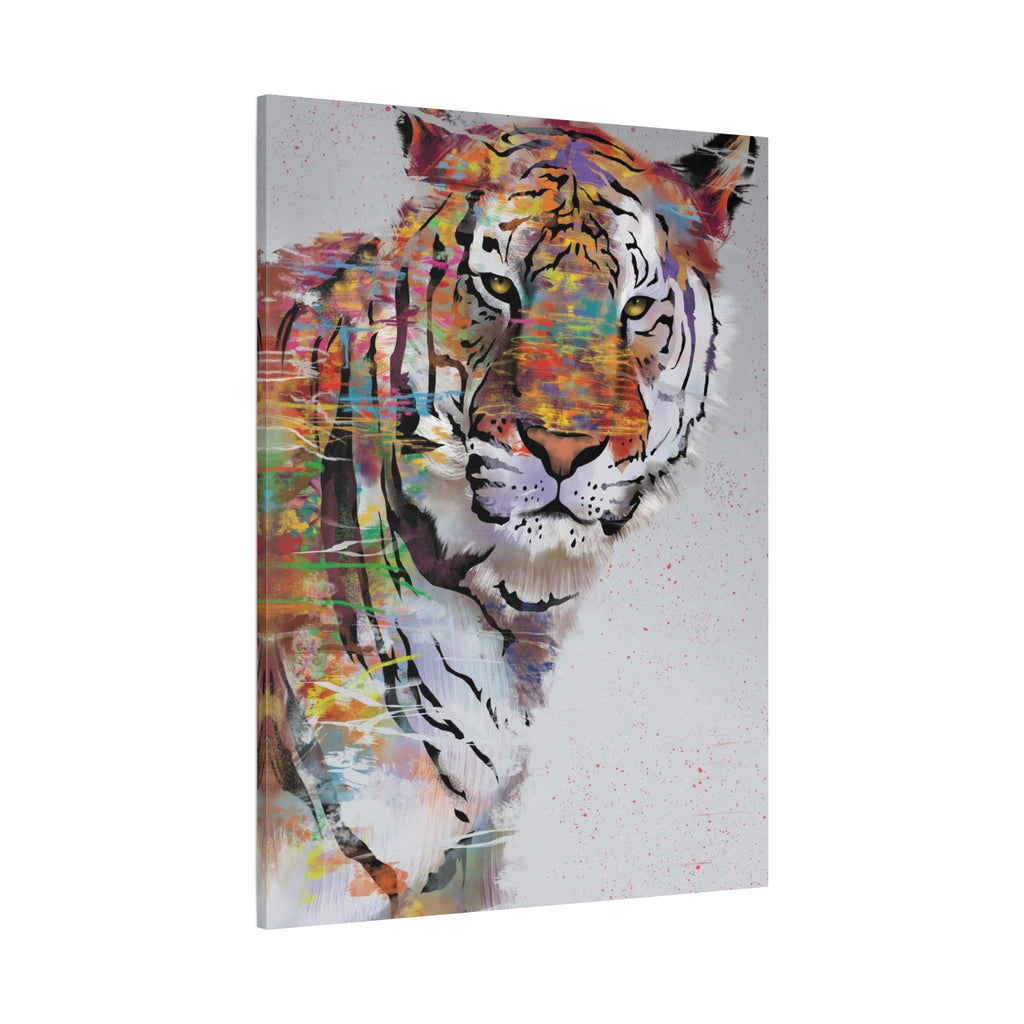 Color Splash Tiger Matte Canvas Wall Art – Stretched 1.25" 