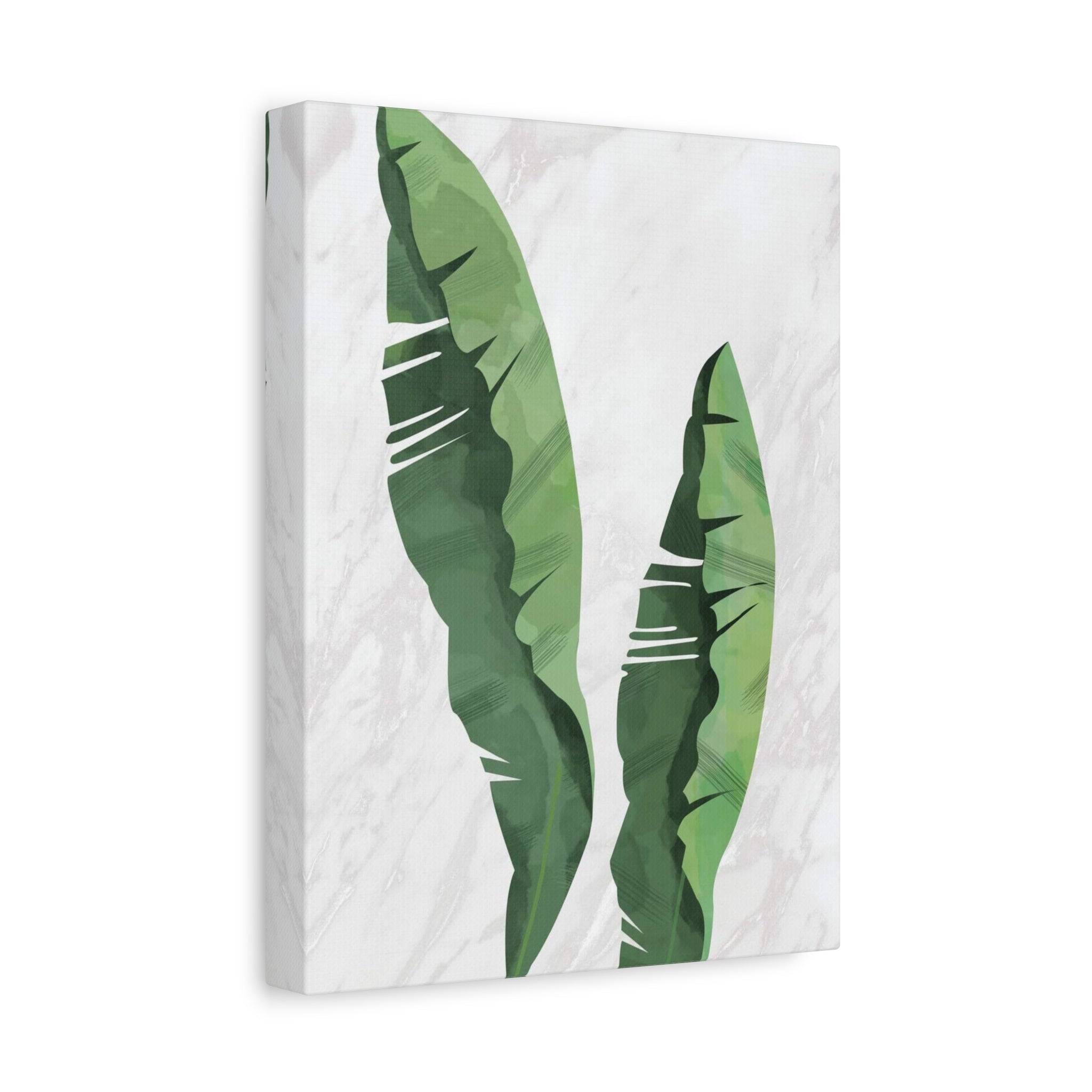 Banana Leaf Botanical Canvas Wall Art - Matte Stretched 1.25" 