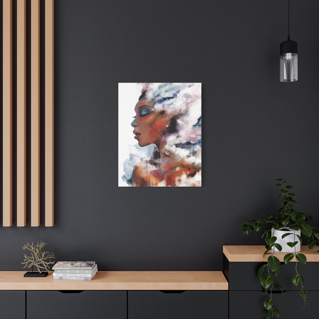 Abstract Portrait Canvas - Dreamy Woman Watercolor Wall Art