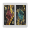 Gold Botanical Leaf Wall Art Set – Luxury Abstract Canvas Decor